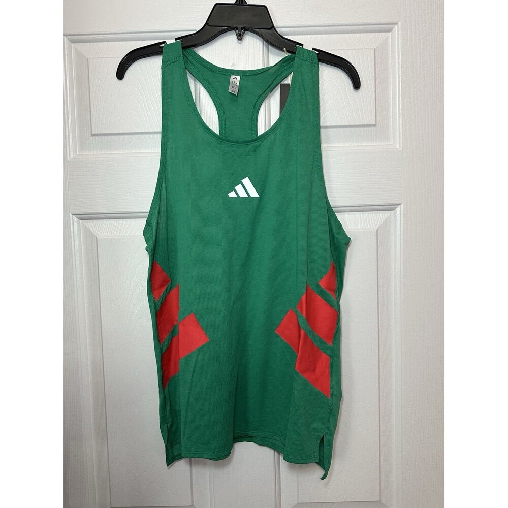 Size M Adidas Adizero All Time Classics Run Singlet Green Men KA6338 NWT NEW